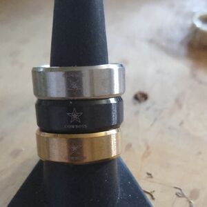Cowboys Silver, Black, and Gold Rings Sizes 10-11